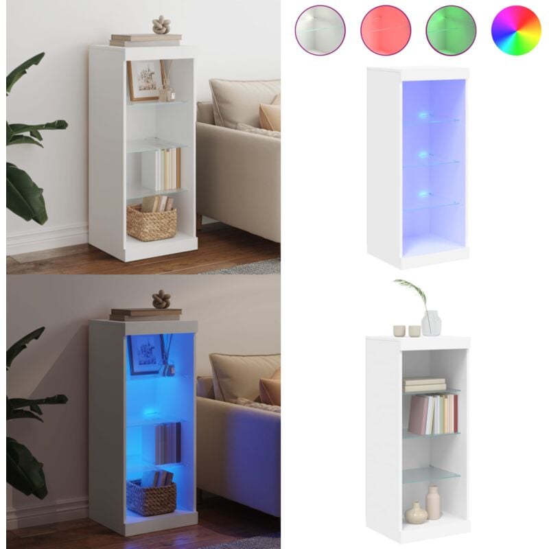 Vidaxl - Buffet avec lumières led blanc 41x37x100 cm - Buffet Design Moderne - Meuble Rangement - Luminaire Led - Étagère Murale - Décoration