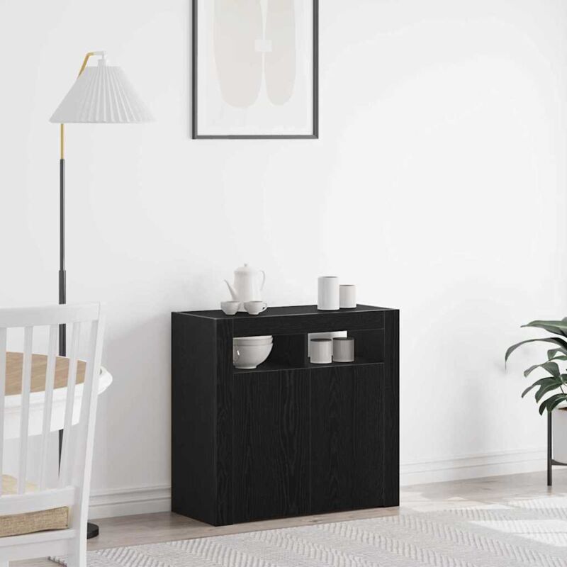 Buffet Noir 80 x 35 x 75 cm Bois d'ingénierie vidaXL
