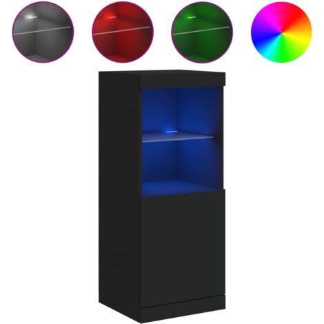 Buffet avec lumières LED noir 41x37x100