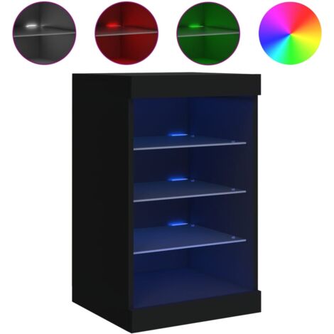 Buffet avec lumières LED noir 41x37x67