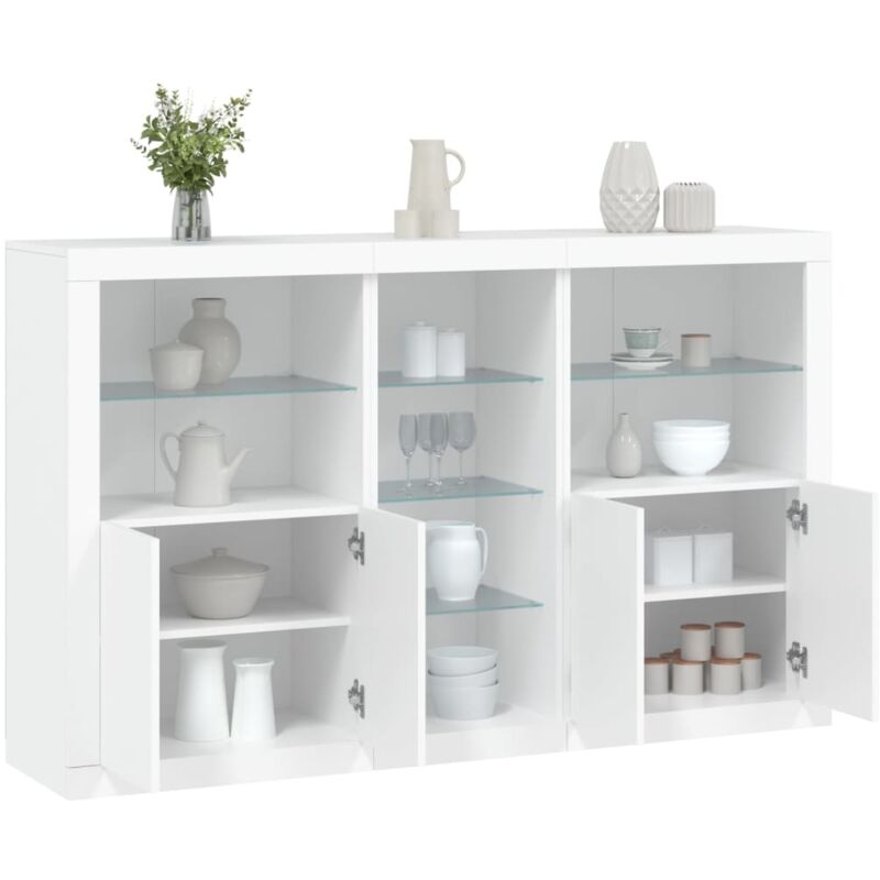 Buffet avec lumières LED blanc 162x37x100 cm vidaXL