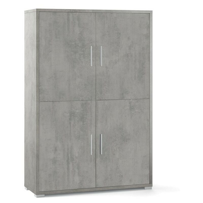 Buffet à quatre portes avec quatre étagères en bois Beton Cemento 108x41x h161 cm