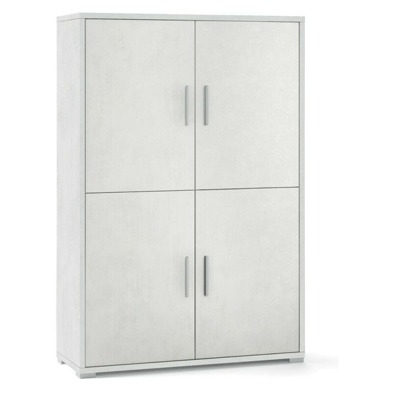 Buffet avec quatre portes et quatre étagères en bois Oxide White 108x41x h161 cm