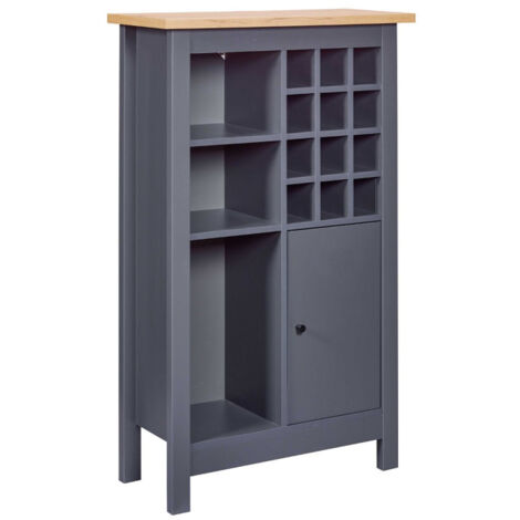 Buffet Avec Range-Bouteilles "Nichole" 124cm Anthracite