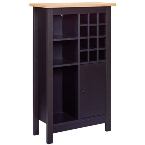 Buffet Avec Range-Bouteilles "Nichole" 124cm Noir