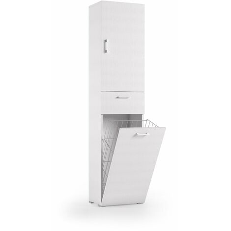 Buffet avec structure en ciment et portes Dama blanches, ouverture Push Cement avec portes Leizu