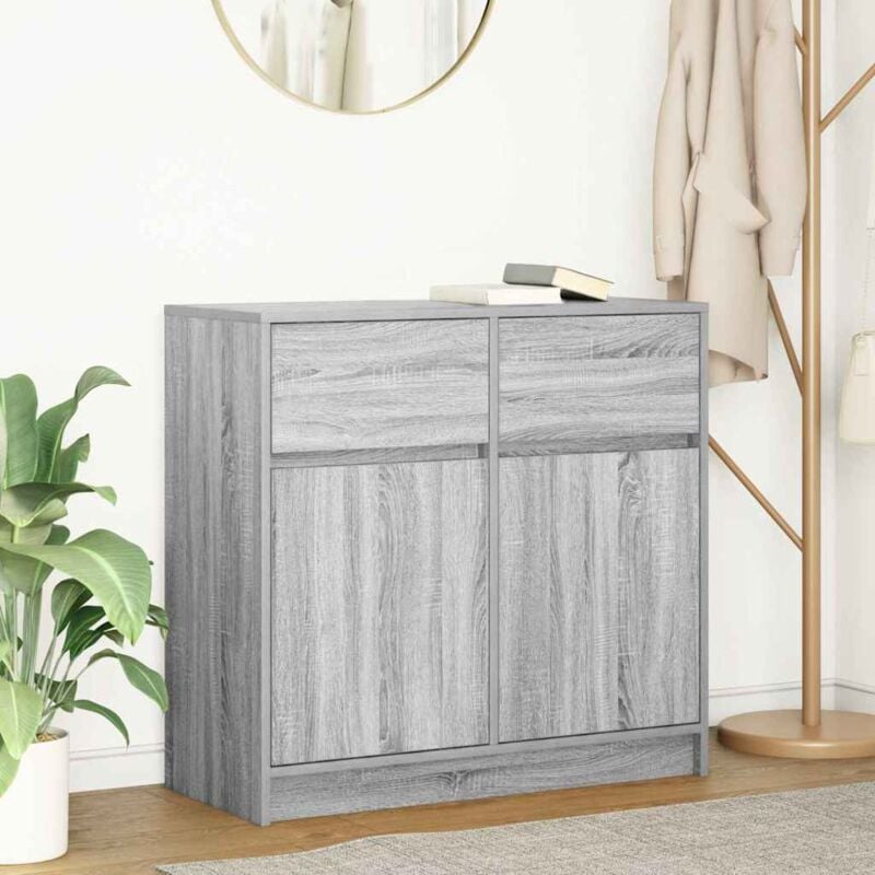 Vidaxl - Buffet avec tiroir sonoma gris 80x34x76 cm bois d'ingénierie