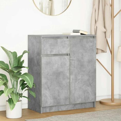Buffet avec tiroir-Meuble de rangement gris béton 71x35x84 cm bois d'ingénierie 132450
