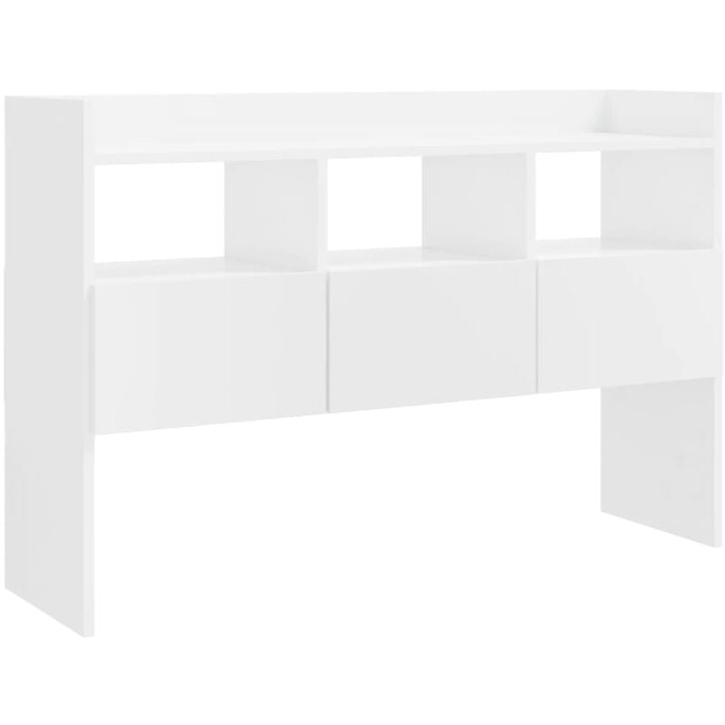 Jinlefu - inlife Buffet Blanc brillant 105x30x70 cm Aggloméré