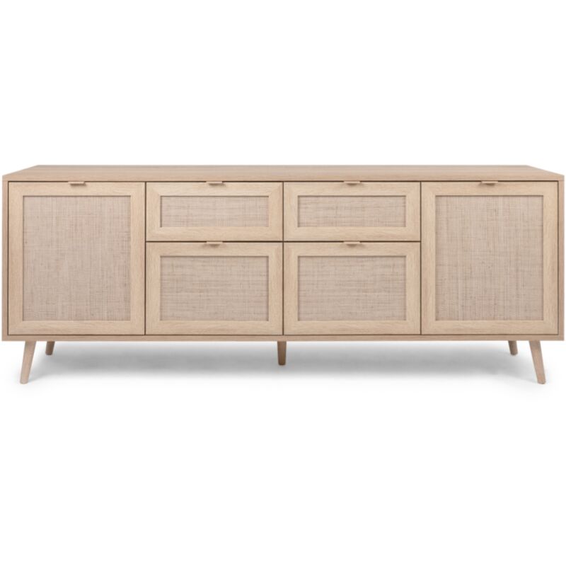 Buffet avec tiroirs et placards effet cannage TIVAT