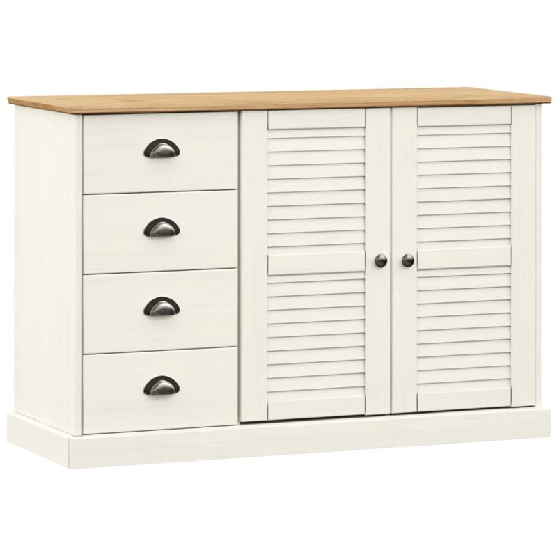 Vidaxl - Buffet avec tiroirs vigo 113x40x75 cm blanc bois massif de pin