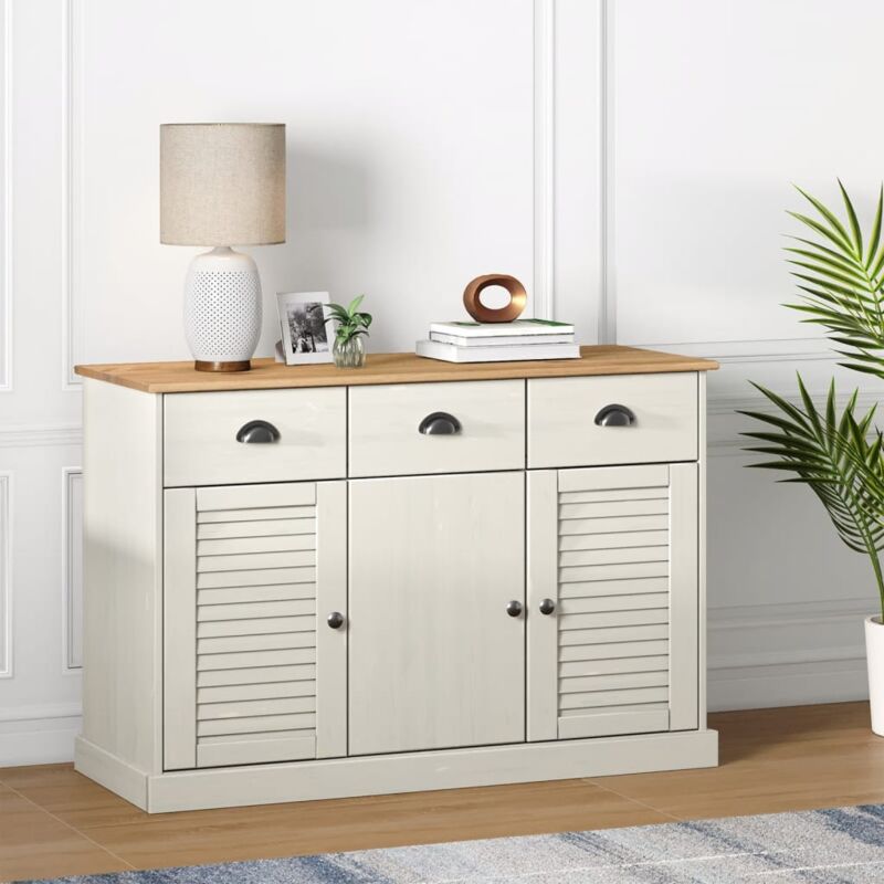 Vidaxl - Buffet avec tiroirs vigo 113x40x75 cm blanc bois massif de pin