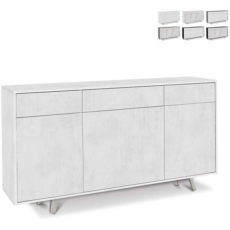 Sarmog - Buffet avec trois portes et trois tiroirs Blanc Oxyde 164x41x h92 cm Sarmog - Buffet avec trois portes et trois tiroirs Blanc Oxyde 164x41x h92 cm