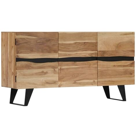 Buffet bahut armoire console meuble de rangement 150 cm bois d'acacia massif - Bois
