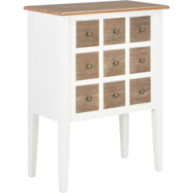 Helloshop26 - Buffet bahut armoire console meuble de rangement blanc 80 cm bois massif