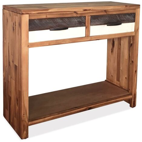 Buffet bahut armoire console meuble de rangement bois d'acacia massif 86 cm - Bois