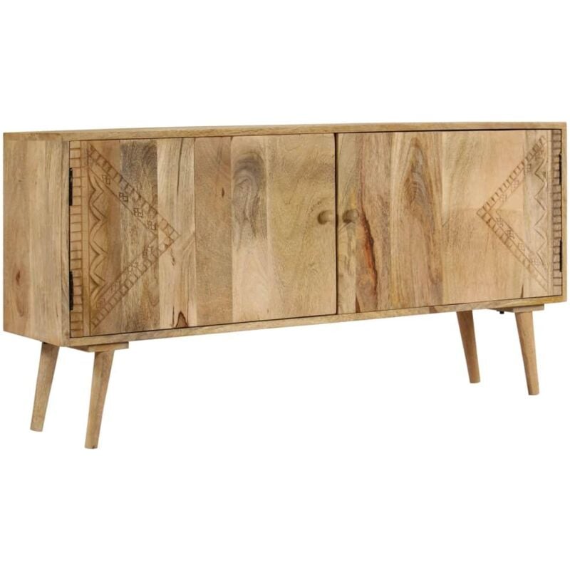 Buffet bahut armoire console meuble de rangement bois de manguier massif 120 cm