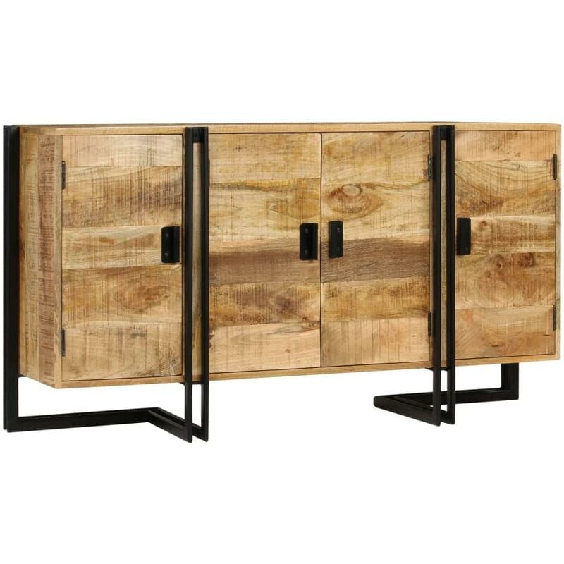 Buffet bahut armoire console meuble de rangement bois de manguier massif 150 cm