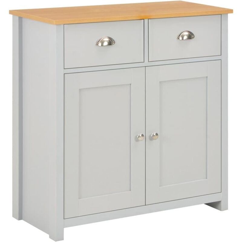 Helloshop26 - Buffet bahut armoire console meuble de rangement gris 79 cm