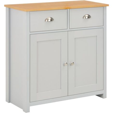 Buffet bahut armoire console meuble de rangement gris 79 cm