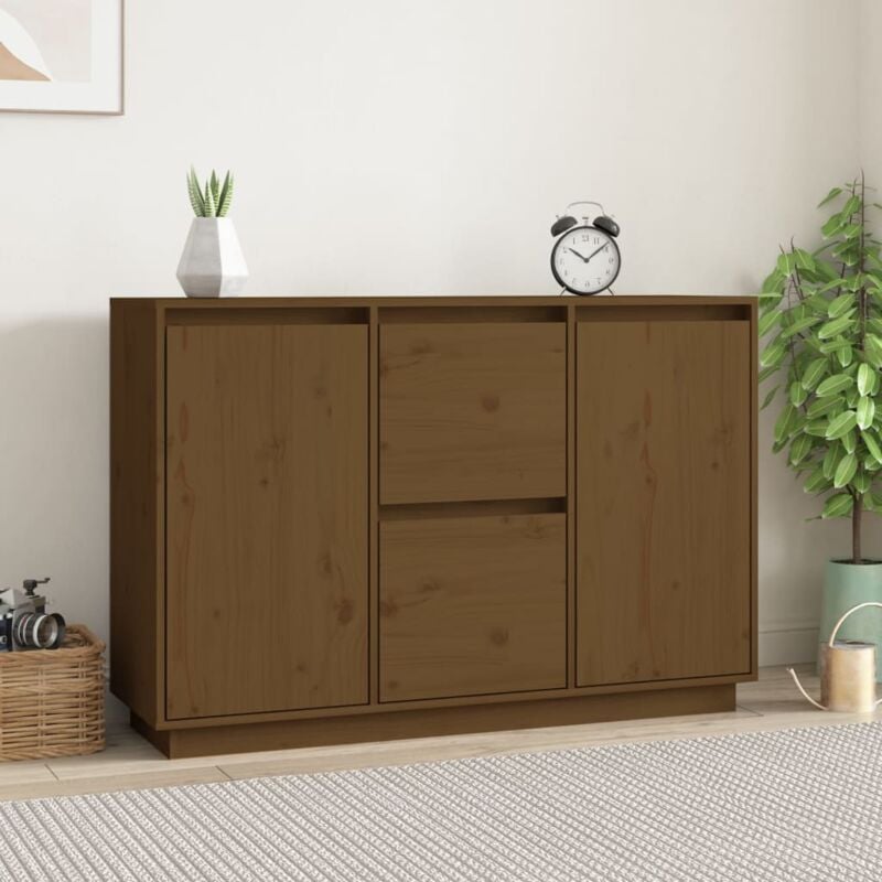Buffet, Bahut, Armoire de rangement Marron miel 111x34x75 cm Bois massif de pin FR753871 design in