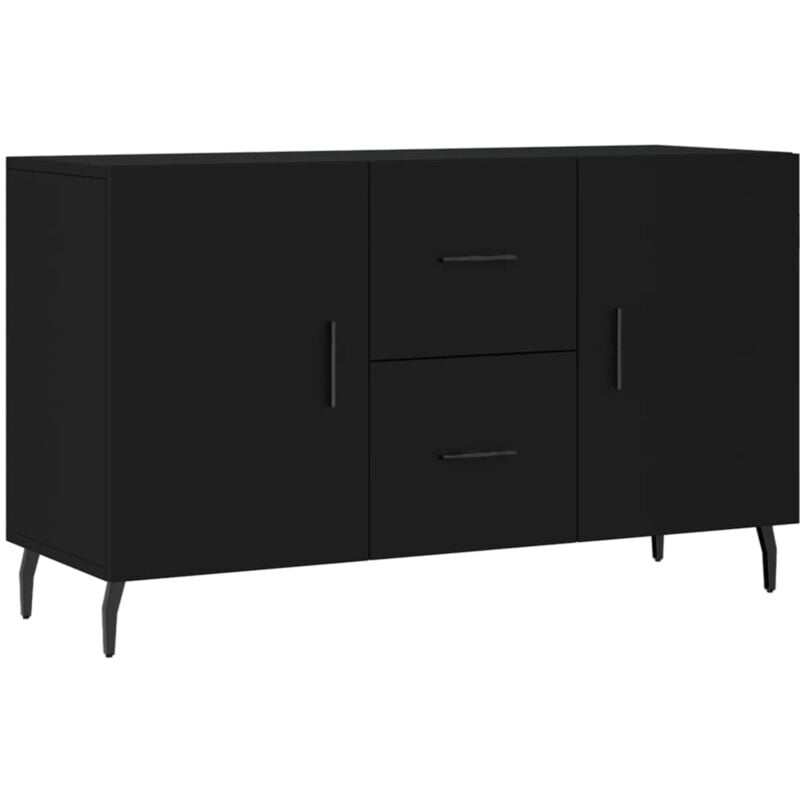 Buffet bahut commode armoire meuble de rangement organisateur cuisine salle de séjour salon 100 x 36 x 60 cm bois d'ingénierie noir