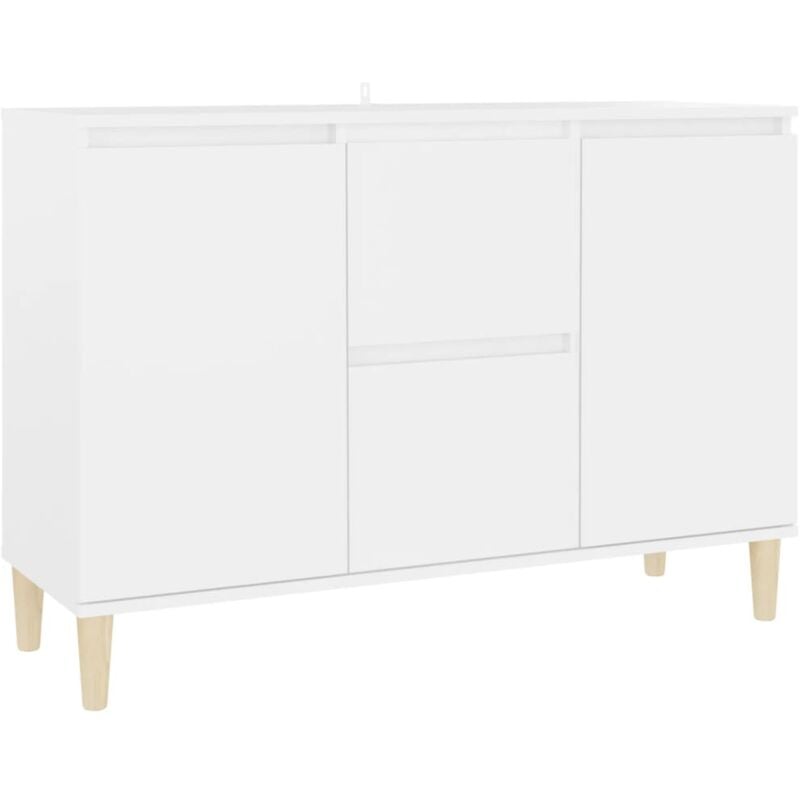 Buffet bahut commode armoire meuble de rangement organisateur cuisine salle de séjour salon 101 x 35 x 70 cm bois d'ingénierie blanc
