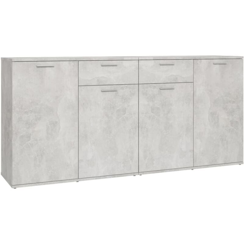 Buffet bahut commode armoire meuble de rangement organisateur cuisine salle de séjour salon 160 x 36 x 75 cm bois d'ingénierie gris