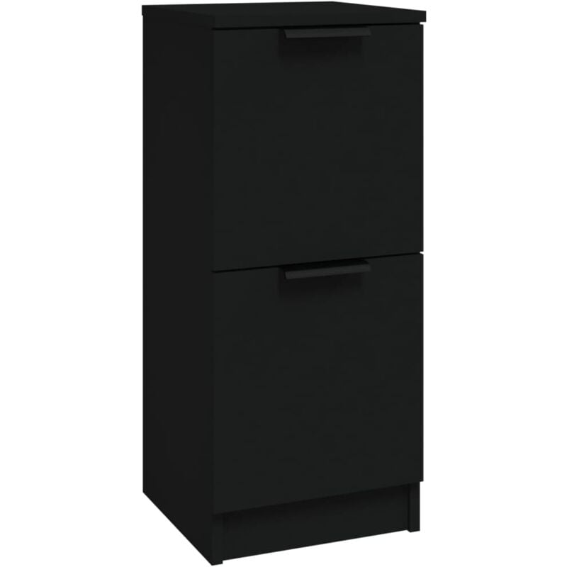 Buffet bahut commode armoire meuble de rangement organisateur cuisine salle de séjour salon 30 x 30 x 70 cm bois d'ingénierie noir