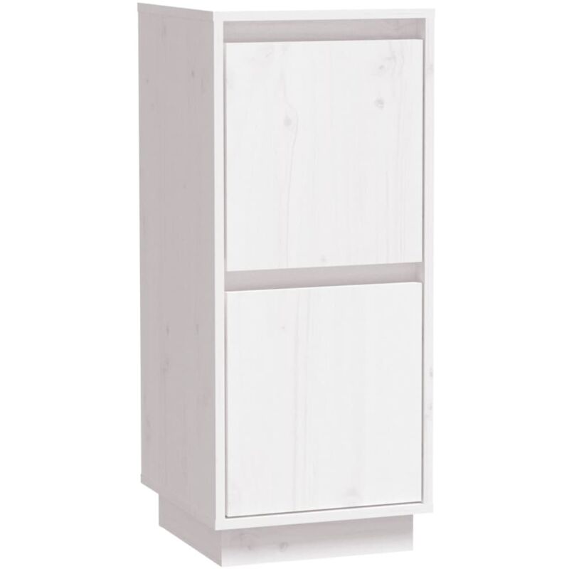 Buffet bahut commode armoire meuble de rangement organisateur cuisine salle de séjour salon 31,5 x 34 x 75 cm bois massif de pin blanc