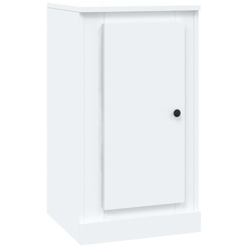 Buffet bahut commode armoire meuble de rangement organisateur cuisine salle de séjour salon 37,5 x 35,5 x 67,5 cm bois d'ingénierie blanc