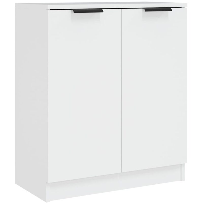 Buffet bahut commode armoire meuble de rangement organisateur cuisine salle de séjour salon 60 x 30 x 70 cm bois d'ingénierie blanc
