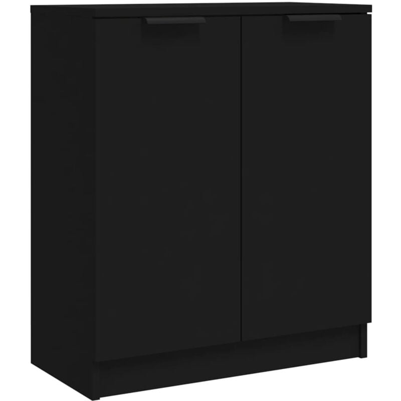 Buffet bahut commode armoire meuble de rangement organisateur cuisine salle de séjour salon 60 x 30 x 70 cm bois d'ingénierie noir