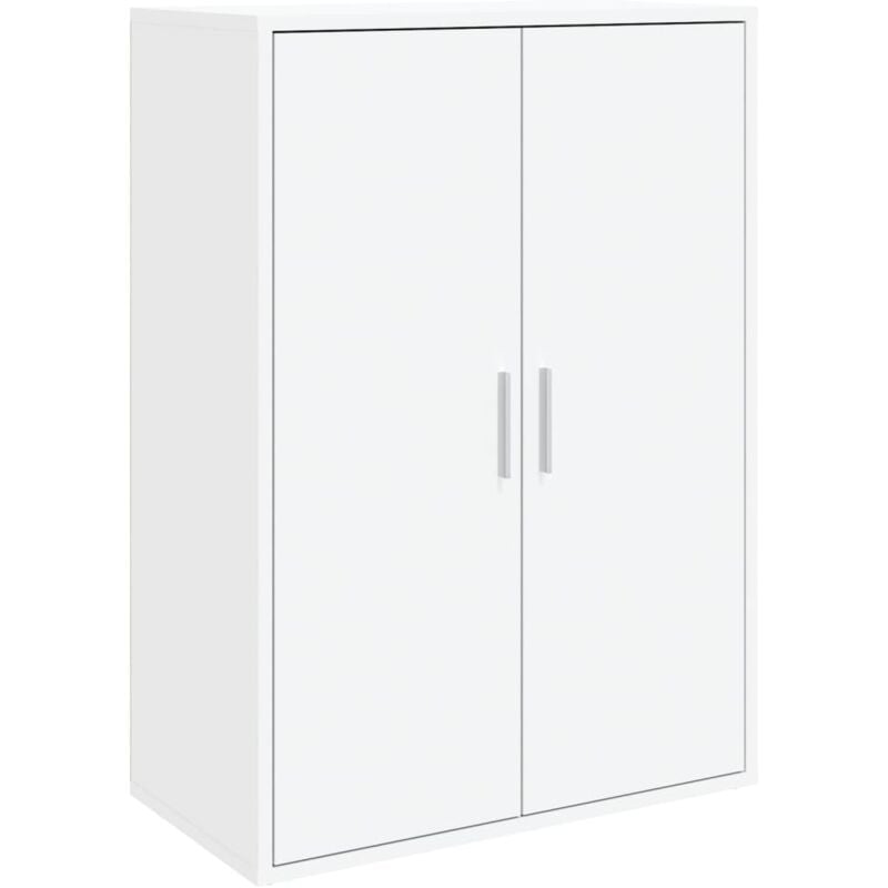 Buffet bahut commode armoire meuble de rangement organisateur cuisine salle de séjour salon 60 x 31 x 84 cm bois d'ingénierie blanc