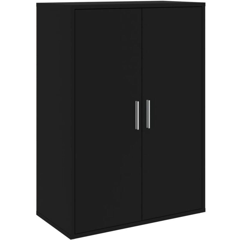 Buffet bahut commode armoire meuble de rangement organisateur cuisine salle de séjour salon 60 x 31 x 84 cm bois d'ingénierie noir
