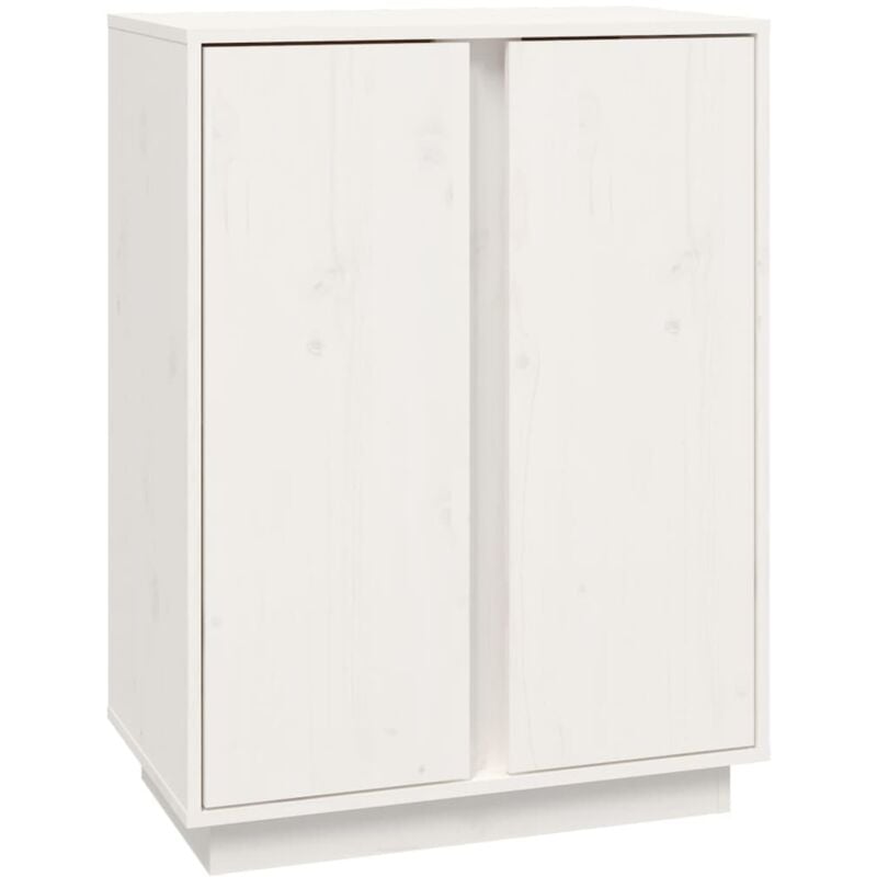 Buffet bahut commode armoire meuble de rangement organisateur cuisine salle de séjour salon 60 x 35 x 80 cm bois massif de pin blanc