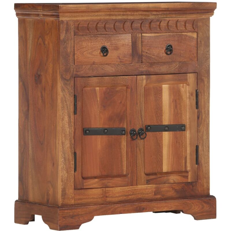 Buffet bahut commode armoire meuble de rangement organisateur cuisine salle de séjour salon 63 x 30 x 75 cm bois d'acacia massif marron