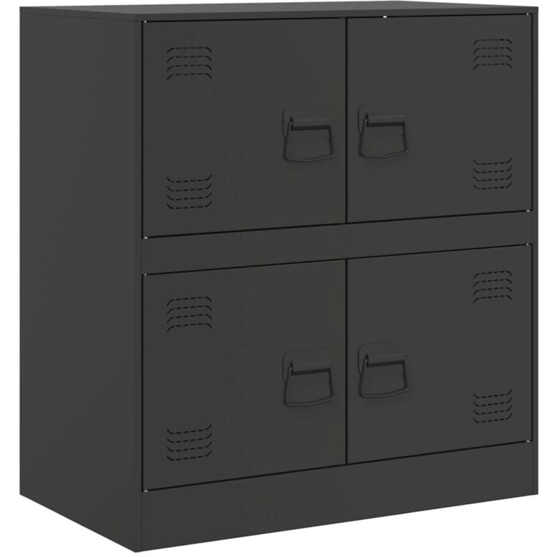 Buffet bahut commode armoire meuble de rangement organisateur cuisine salle de séjour salon 67 x 39 x 73 cm acier noir