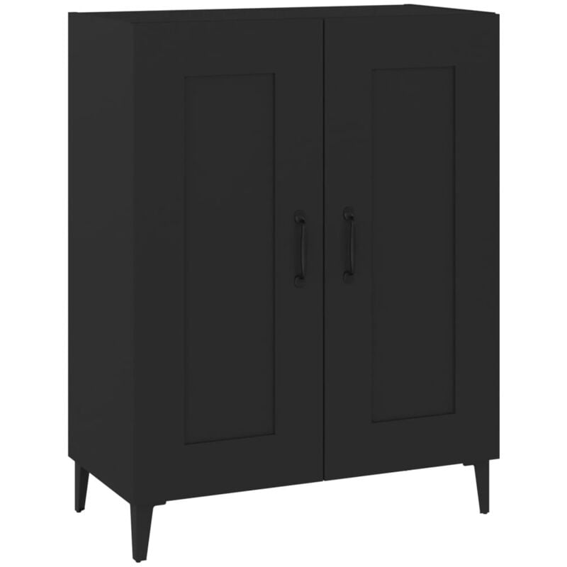 Buffet bahut commode armoire meuble de rangement organisateur cuisine salle de séjour salon 69,5 x 34 x 90 cm bois d'ingénierie noir