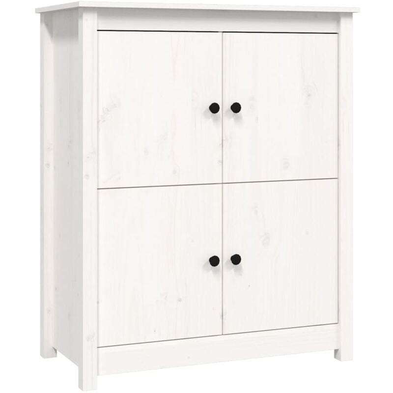 Buffet bahut commode armoire meuble de rangement organisateur cuisine salle de séjour salon 83 x 41,5 x 100 cm bois massif de pin blanc