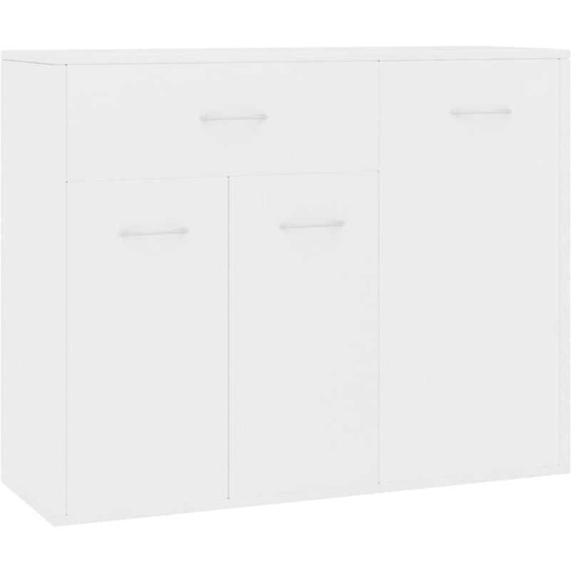 Buffet bahut commode armoire meuble de rangement organisateur cuisine salle de séjour salon 88 x 30 x 70 cm bois d'ingénierie blanc
