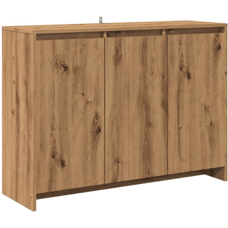 Buffet bahut commode armoire meuble de rangement organisateur cuisine salle de séjour salon artisanal 102 x 33 x 75 cm bois d'ingénierie marron