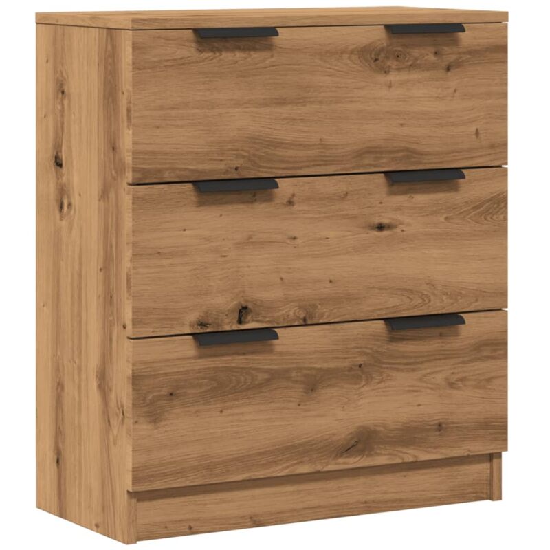 Buffet bahut commode armoire meuble de rangement organisateur cuisine salle de séjour salon artisanal 60 x 30 x 70 cm bois d'ingénierie marron