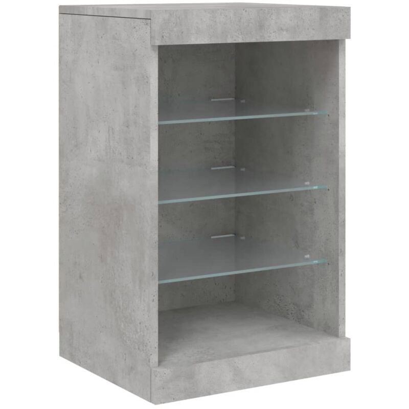 Buffet bahut commode armoire meuble de rangement organisateur cuisine salle de séjour salon avec lumières led 41 x 37 x 67 cm gris