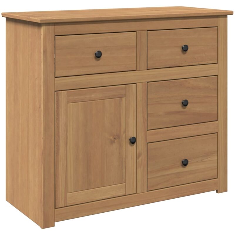 Buffet bahut commode armoire meuble de rangement organisateur cuisine salle de séjour salon avec tiroirs 93 x 40 x 80 cm bois massif de pin marron