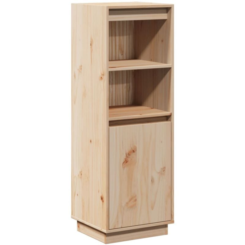 Buffet bahut commode armoire meuble de rangement organisateur cuisine salle de séjour salon haut 37 x 34 x 110 cm bois massif de pin marron