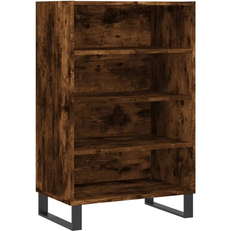 Buffet bahut commode armoire meuble de rangement organisateur cuisine salle de séjour salon haut 57 x 35 x 90 cm bois d'ingénierie marron