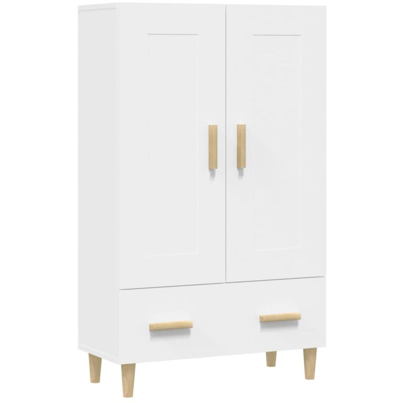 Buffet bahut commode armoire meuble de rangement organisateur cuisine salle de séjour salon haut 70 x 31 x 115 cm bois d'ingénierie blanc