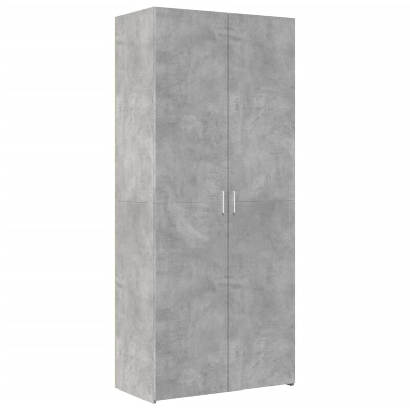 Buffet bahut commode armoire meuble de rangement organisateur cuisine salle de séjour salon haut 80 x 42,5 x 185 cm bois d'ingénierie gris