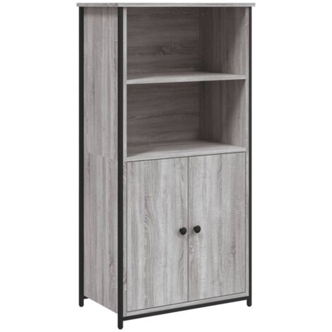 Buffet bahut commode armoire meuble de rangement organisateur cuisine salle de séjour salon haut sonoma 62 x 36 x 121,5 cm bois d'ingénierie gris